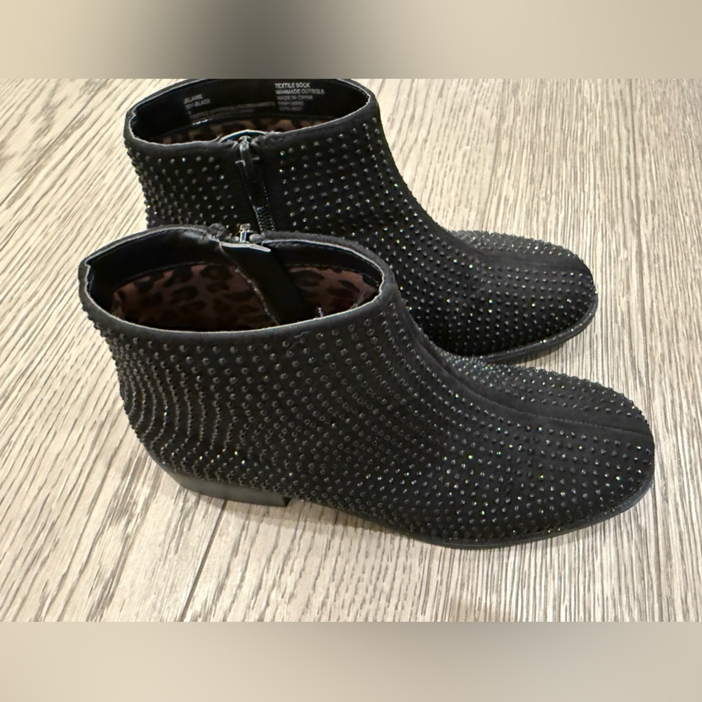 Steve Madden Girl’s Black Rhinestone Booties